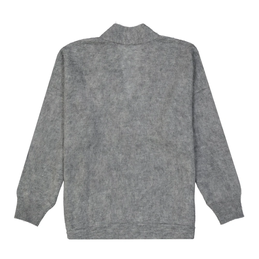 BRUNELLO CUCINELLI Gezellige Grijze Mohair Wol Trui Gray Dames