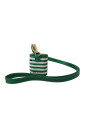 etui-airpods-en-cuir-vert-avec-bracelet-et-logo-en-metal-dore