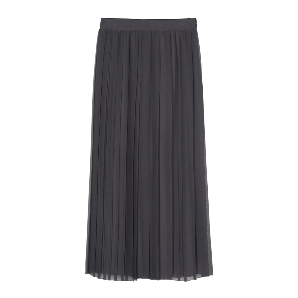 Eleventy Hoge taille chiffon geplooide rok Gray Dames