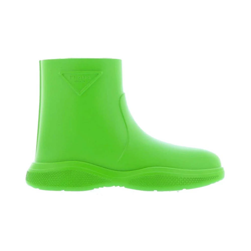 Prada Mujer Verde - Botas De Goma Con Logo- Shoes - 36 Eu- Botas De Goma Con Logo