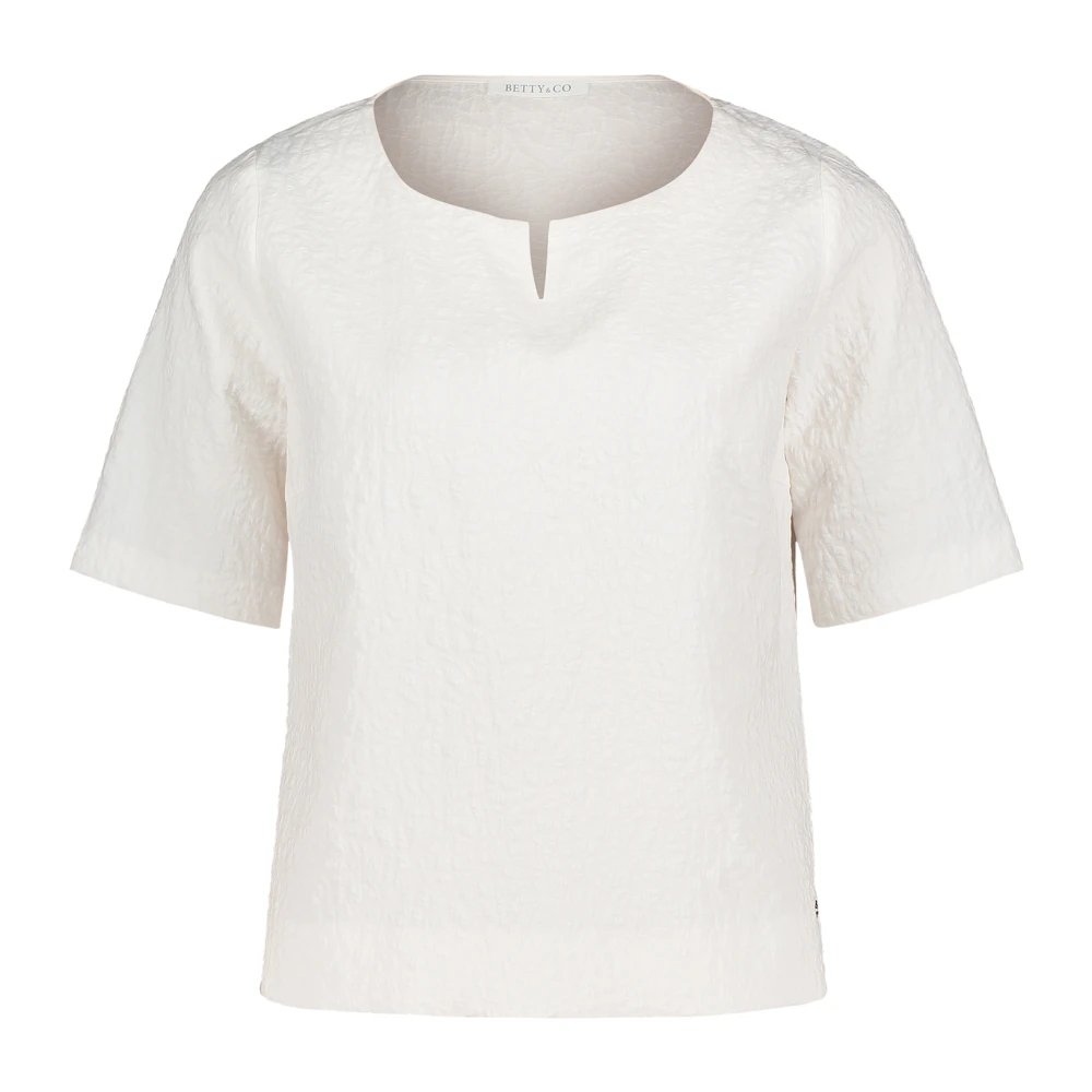 Betty & Co Blouse shirt met structuur White Dames