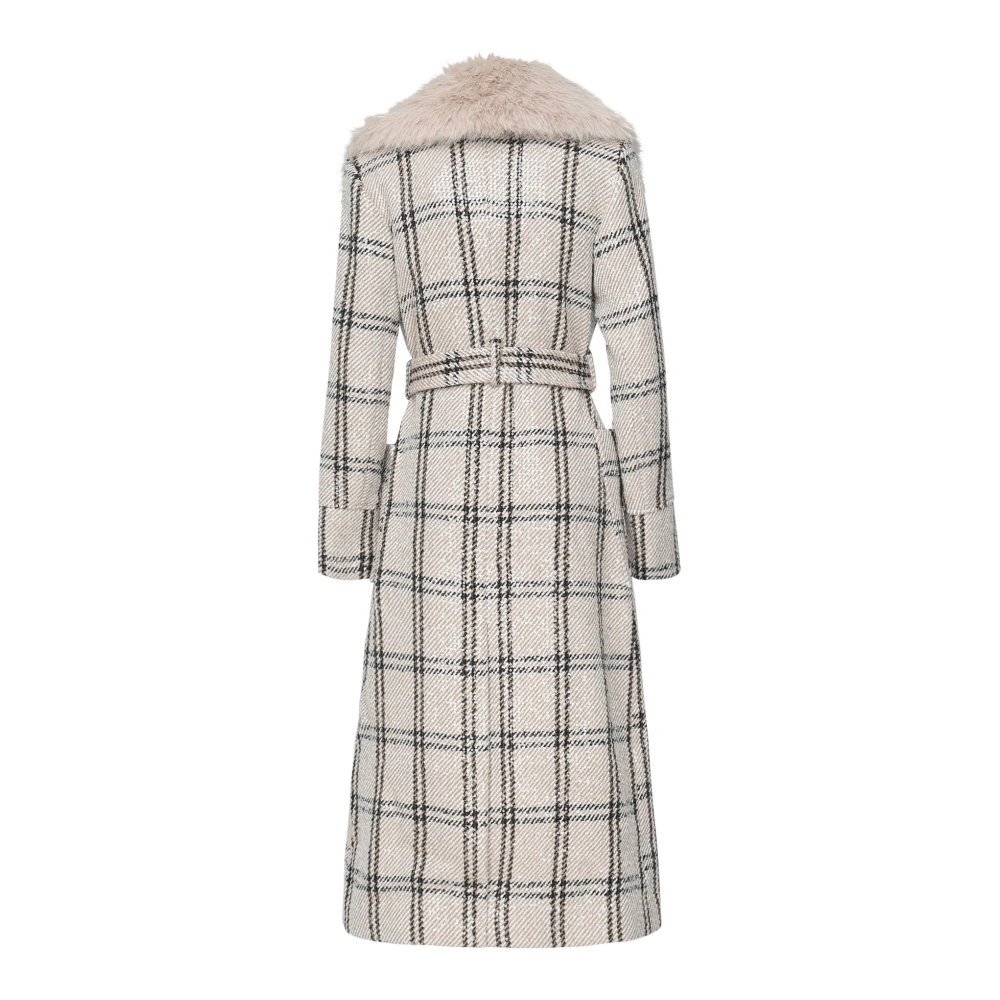 Guess Jas met imitatiebont in ivoor en grijs Beige Dames