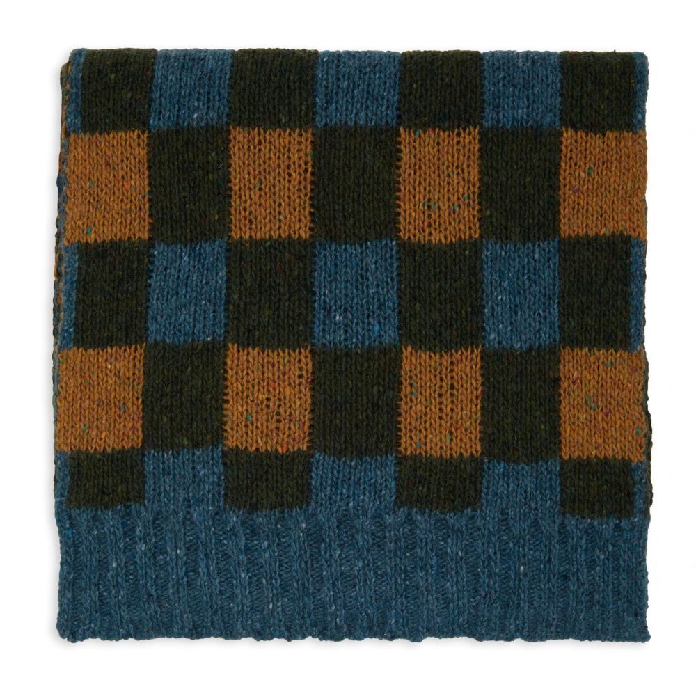 Gallo Unisex groene sjaal met schaakbordmotief Multicolor Unisex