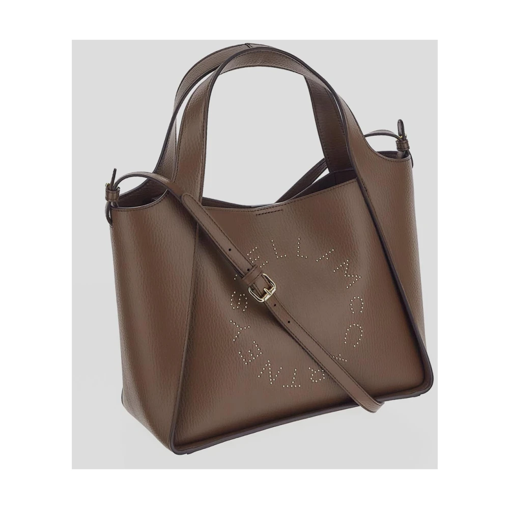 Stella Mccartney Kunstleren Tote Tas Logo Brown Dames