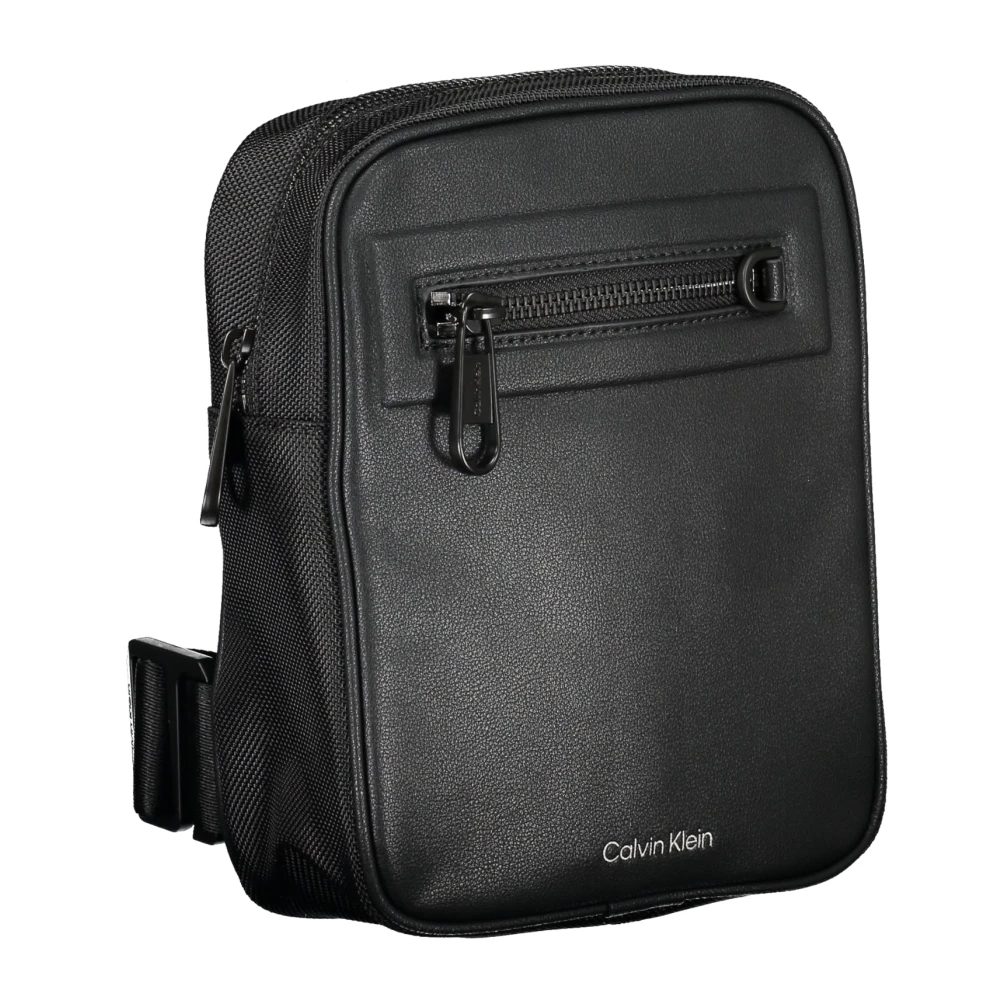 Calvin Klein Zwarte Heren Schoudertas Contrast Details Black Heren