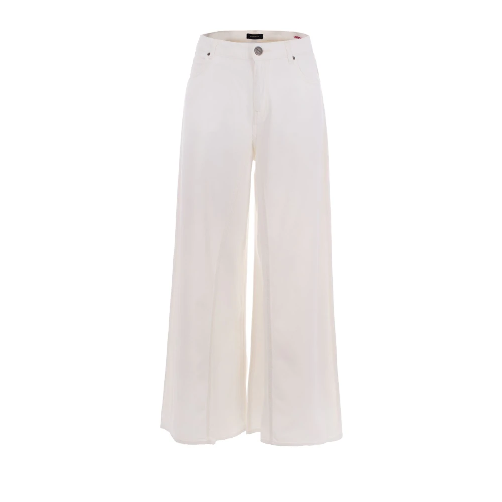 Pinko Women's White Wide Trousers, W27, Wide Trousers