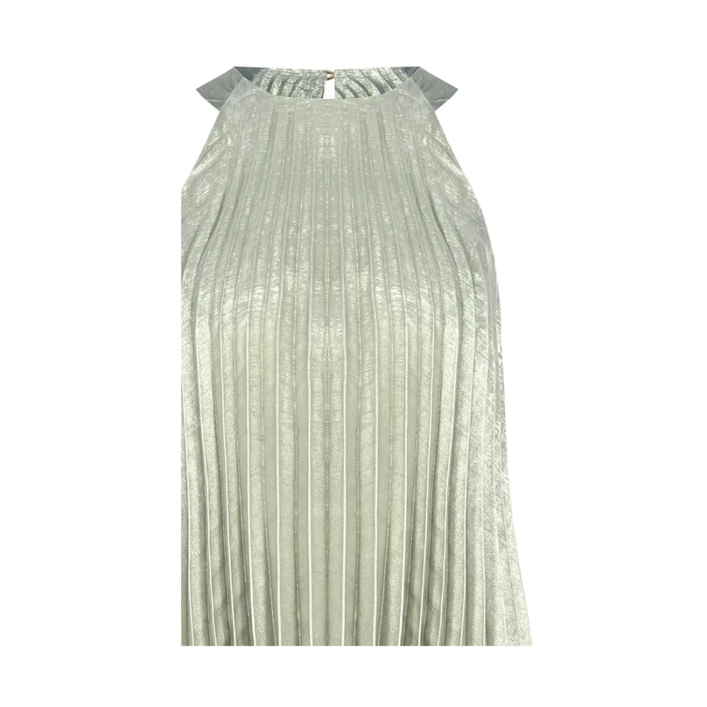 RINASCIMENTO Gelamineerde Geplooide Haltertop Green Dames