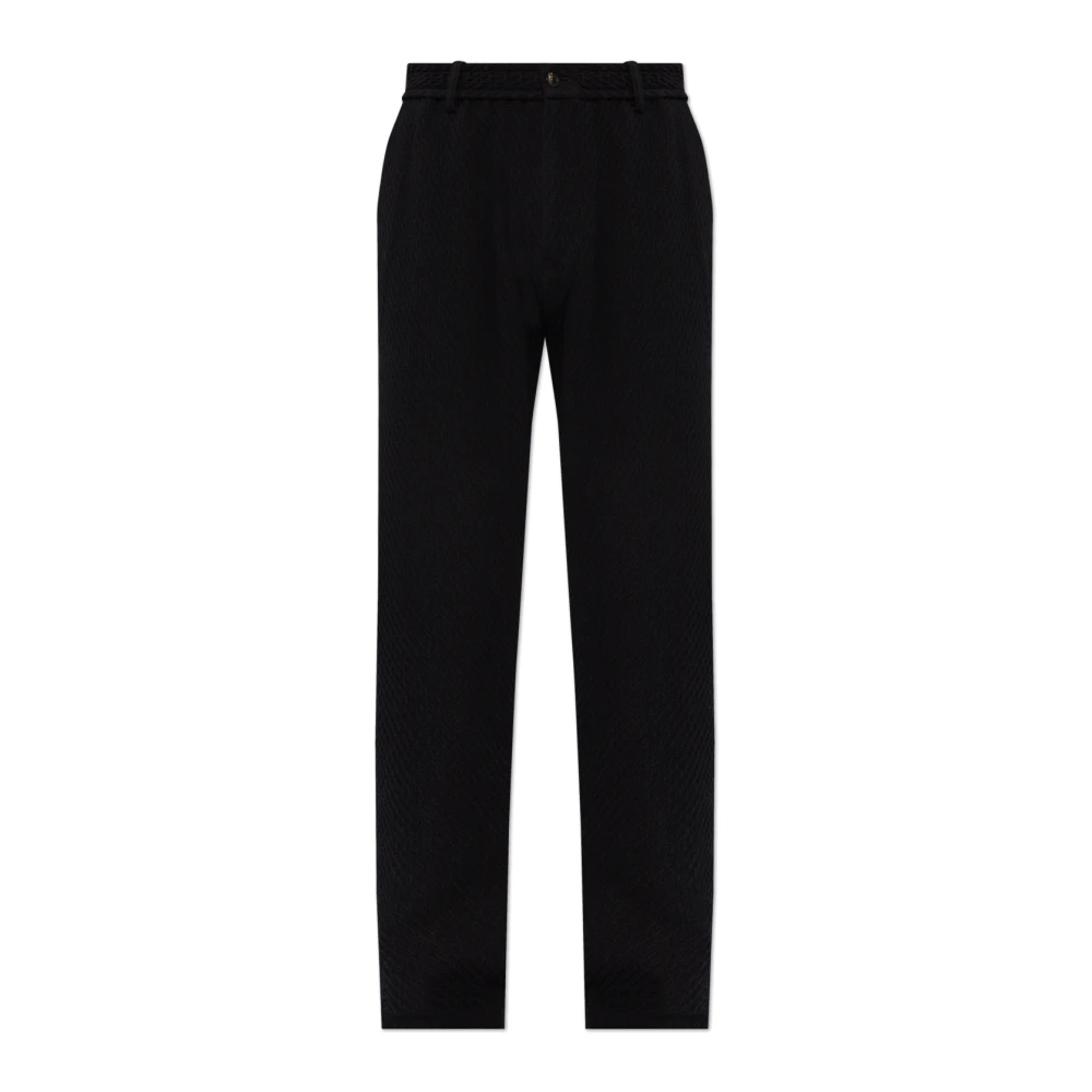 Emporio Armani Wollen broek met vouw Blue Heren