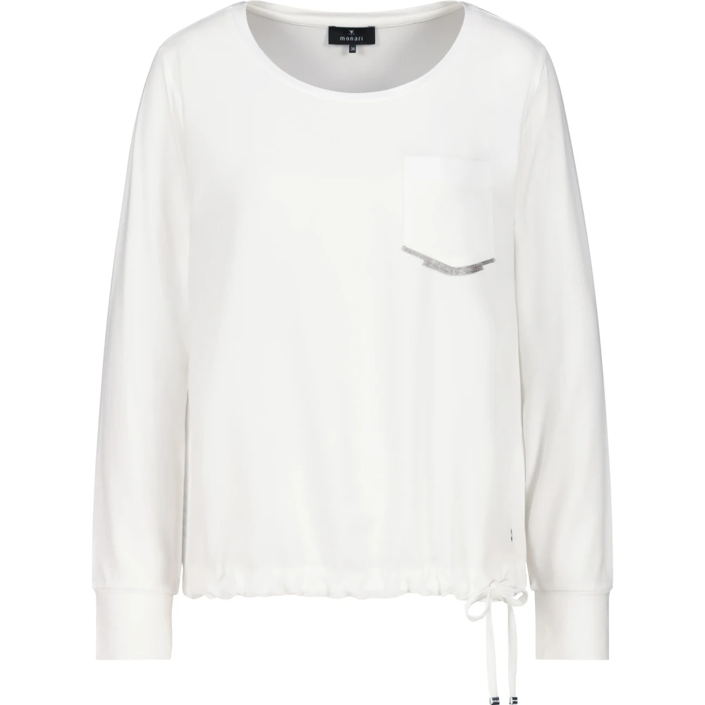 Monari Stijlvolle blouse shirt met sieradenzak White Dames