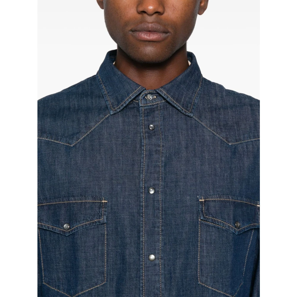 Jacob Cohën Denim Katoenen Overhemd Blauw Mannen Blue Heren