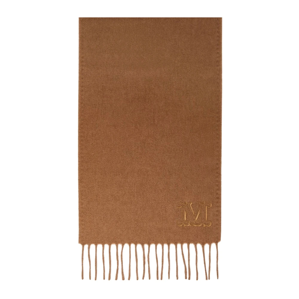 Max Mara Luxe Kamelenwol Rechthoekige Sjaal Beige Dames