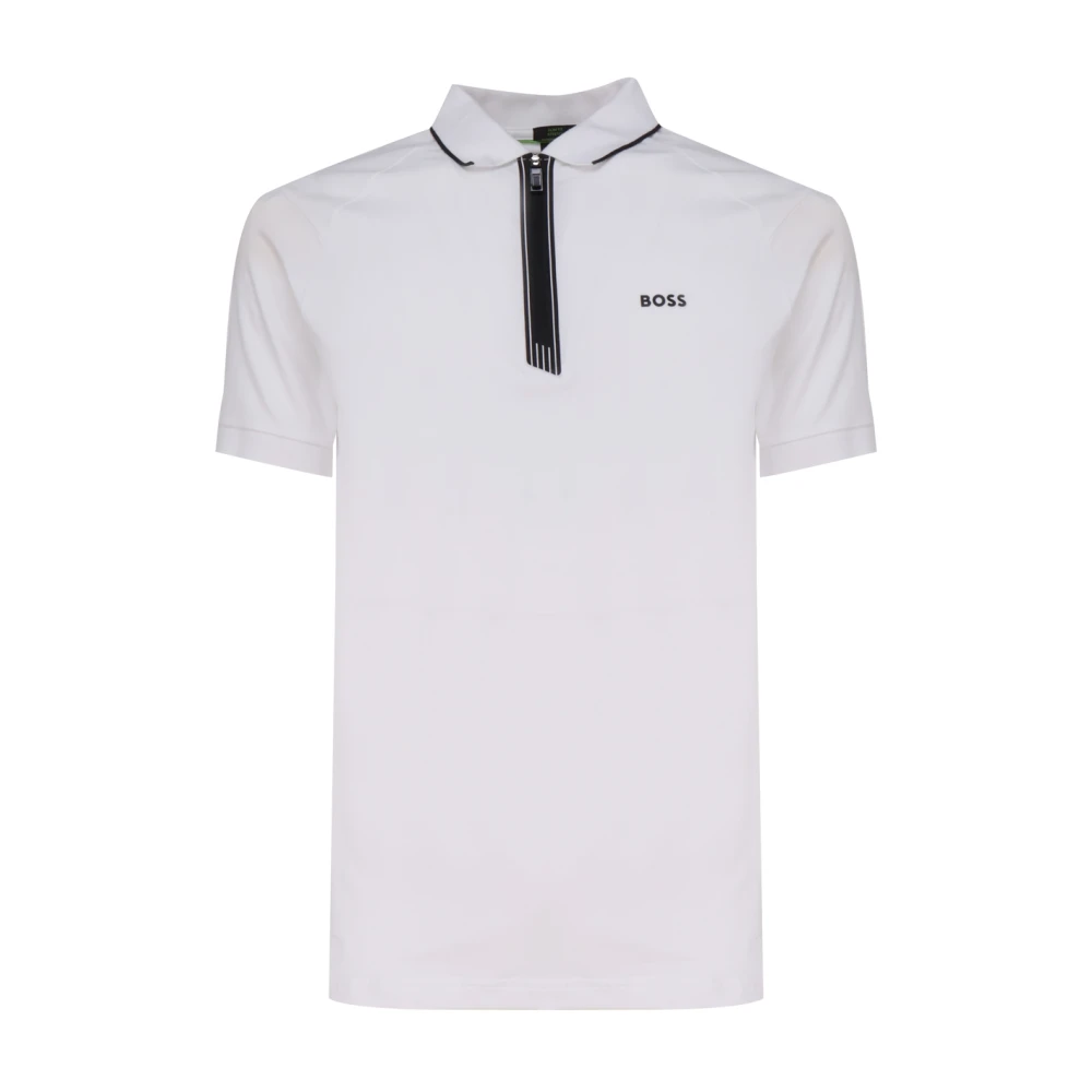 Hugo Boss Vit Polo Skjorta med Dragkedja White, Herr