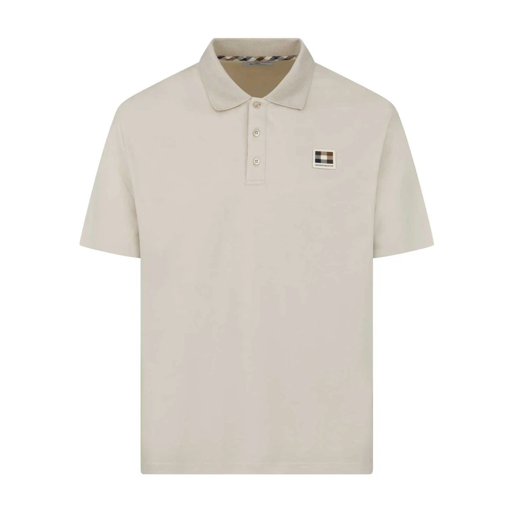 Aquascutum Men's Beige Polo Shirts, L, Polo Shirts