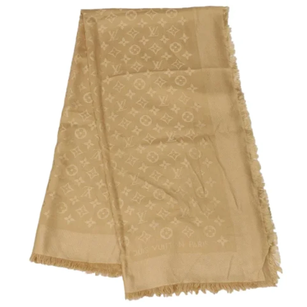 Louis Vuitton Vintage Pre-owned Silk scarves Beige Dames