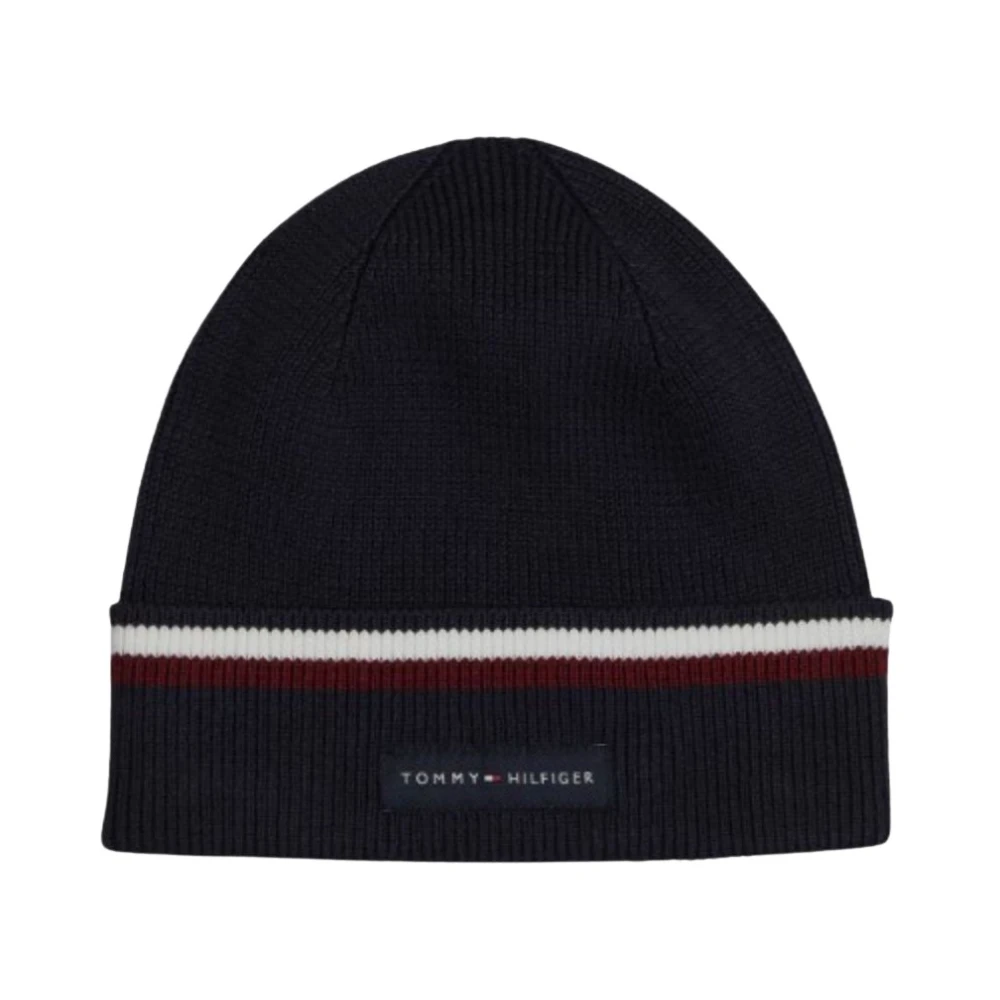 Tommy Hilfiger Mannen Liefde Streep Beanie Hoed Blue Heren