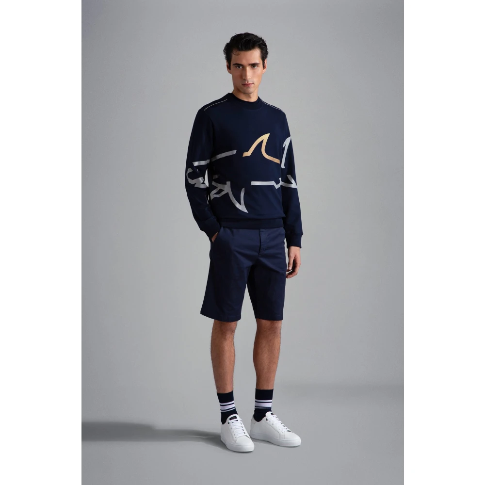 PAUL & SHARK Navy Sweatshirt met Regular Fit Blue Heren