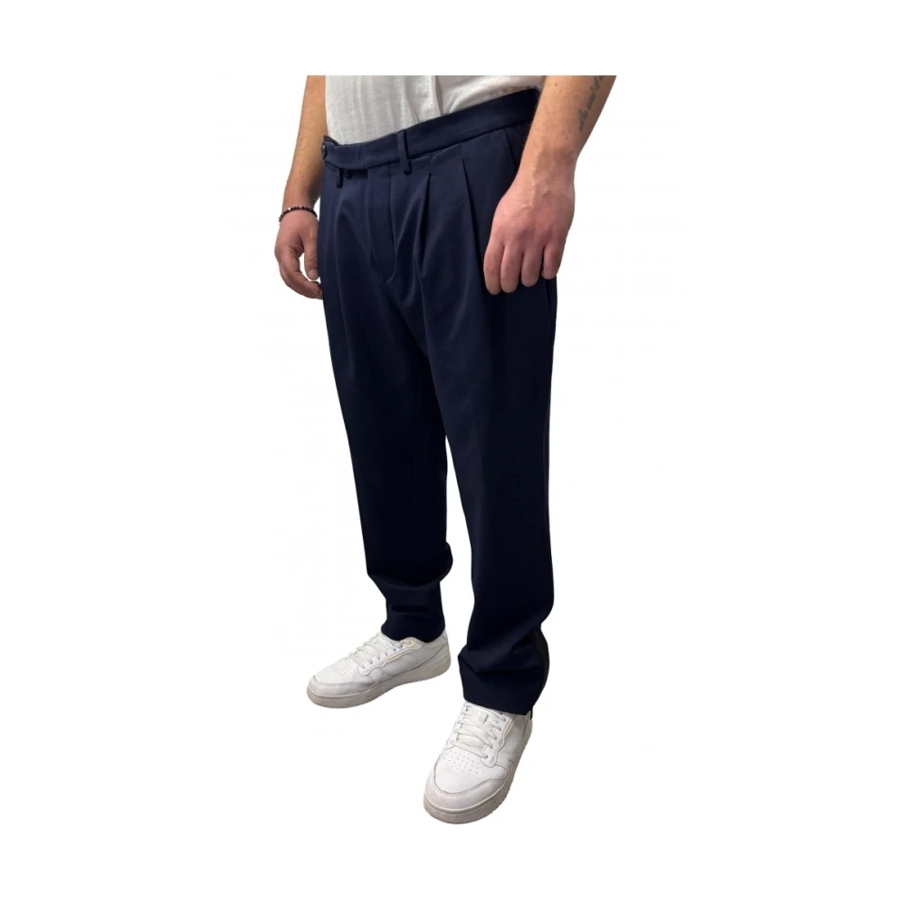 Michael Coal Elegante stretch polyester broek Blue Heren