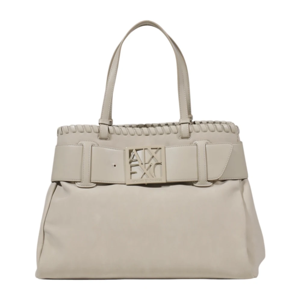 Armani Exchange Beige Handtas met Ritssluiting Beige Dames