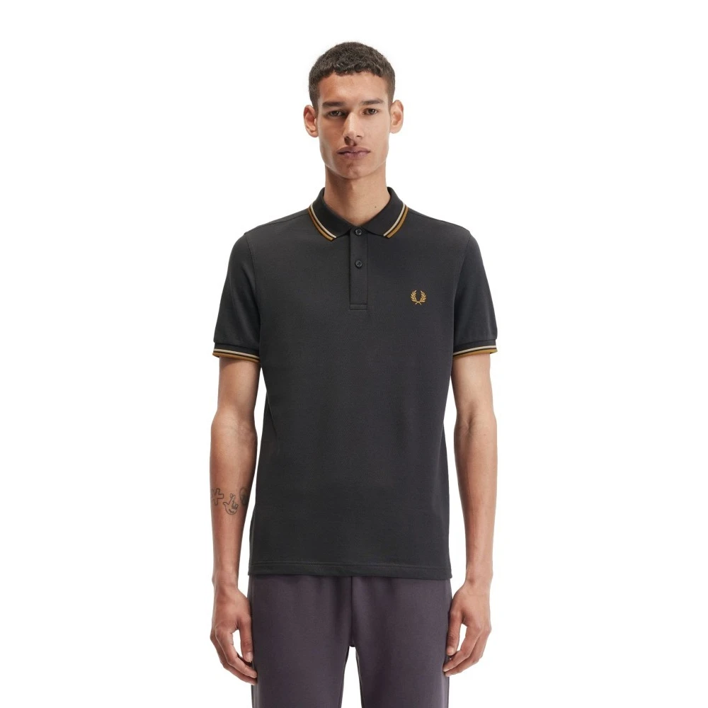 Fred Perry Antraciet Twin Tipped Polo Shirt Green Heren