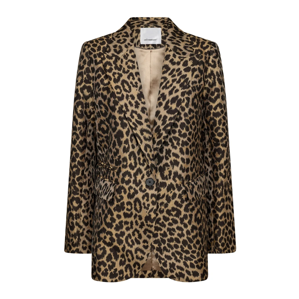 Co'Couture Leo Single Blazer in Khaki Brown Dames
