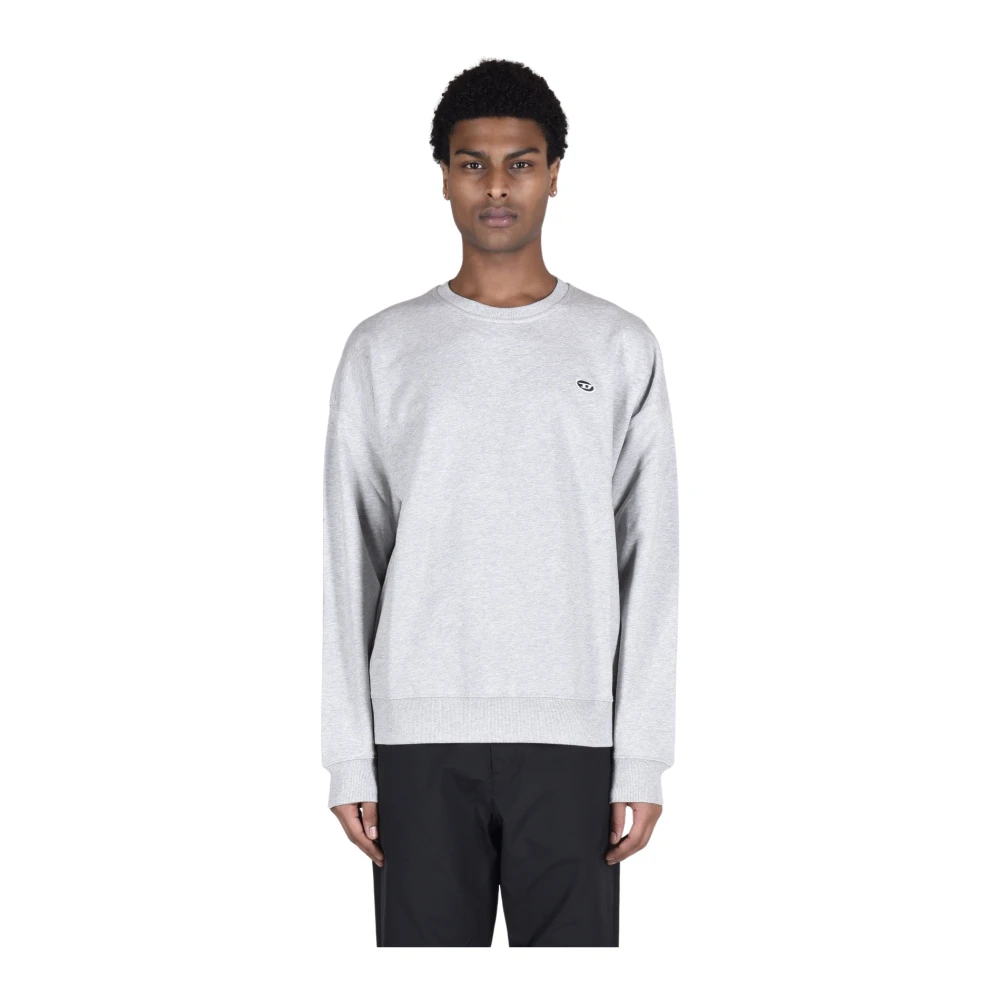 Diesel Katoenen Geribbelde Sweatshirts Gray Heren