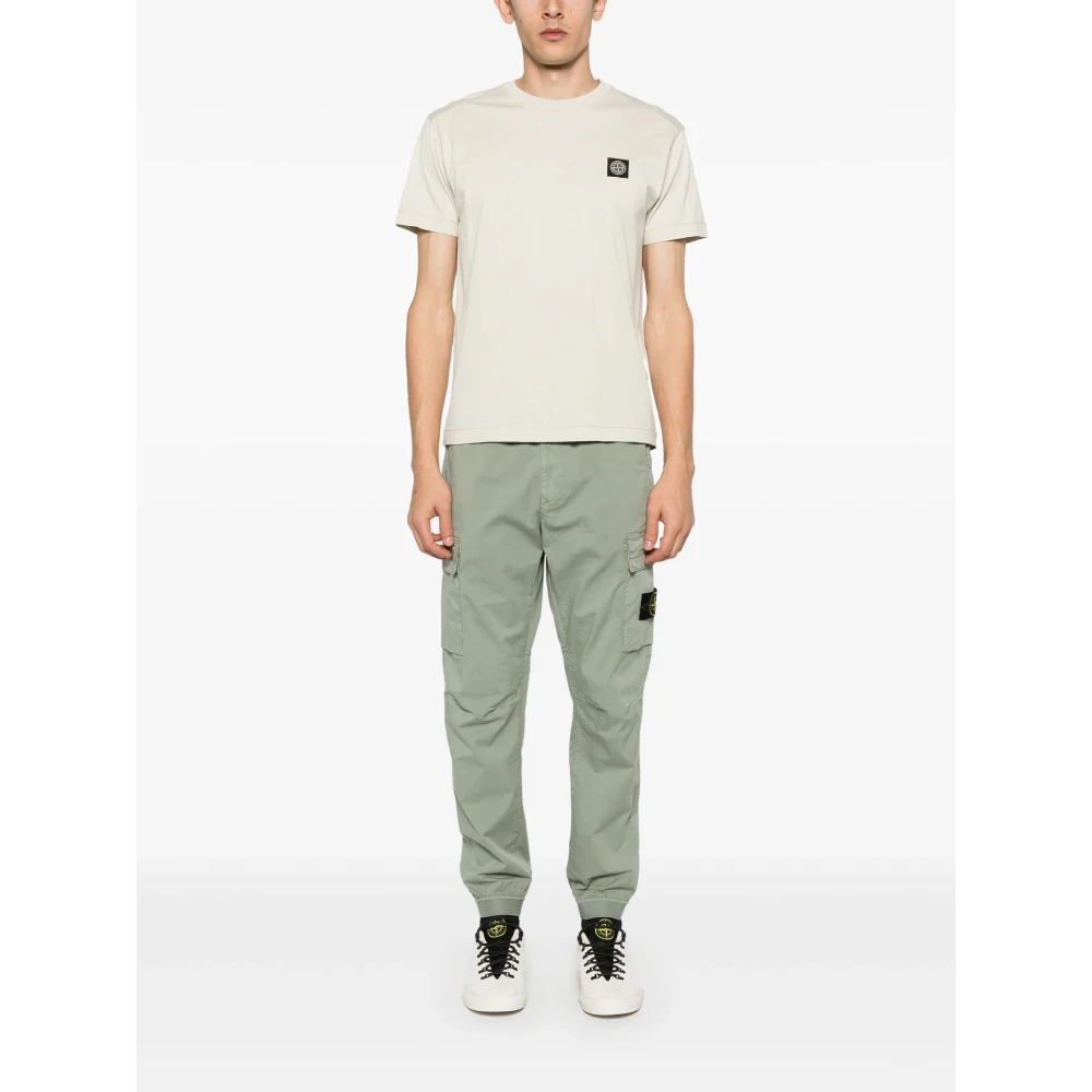 Stone Island Zand T-shirts en Polos Basics Beige Heren