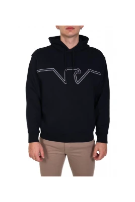 Hooded Jersey Sweatshirt med präglad kupolformad logotyp