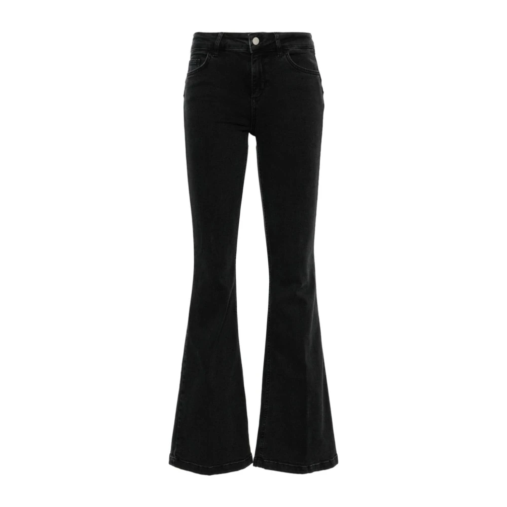 Liu Jo Zwarte Denim Flared Jeans Black Dames