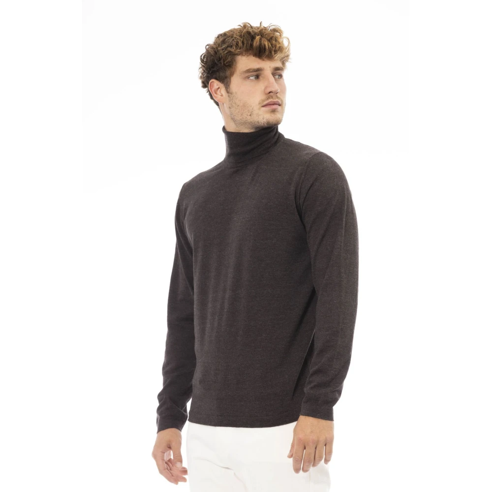 Alpha Studio Trui Lange Mouw Coltrui Brown Heren