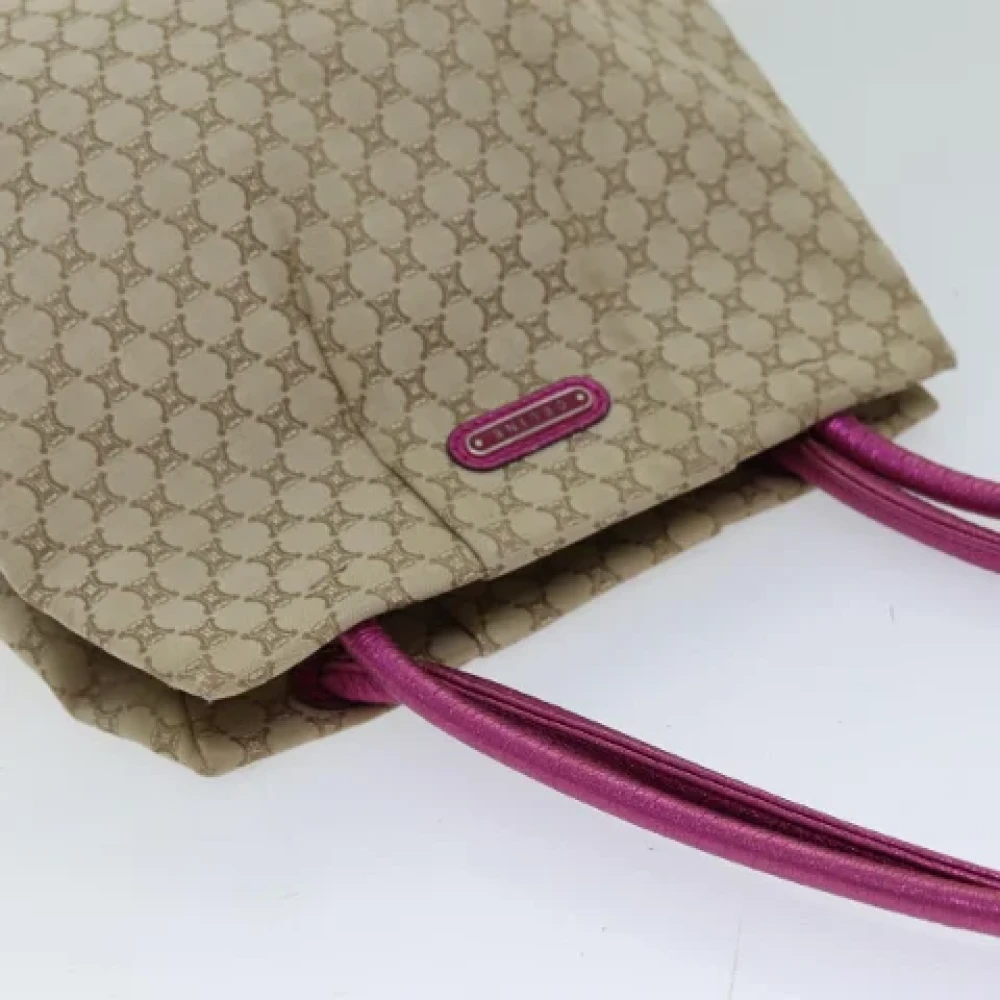 Celine Vintage Pre-owned Canvas shoulder-bags Beige Dames