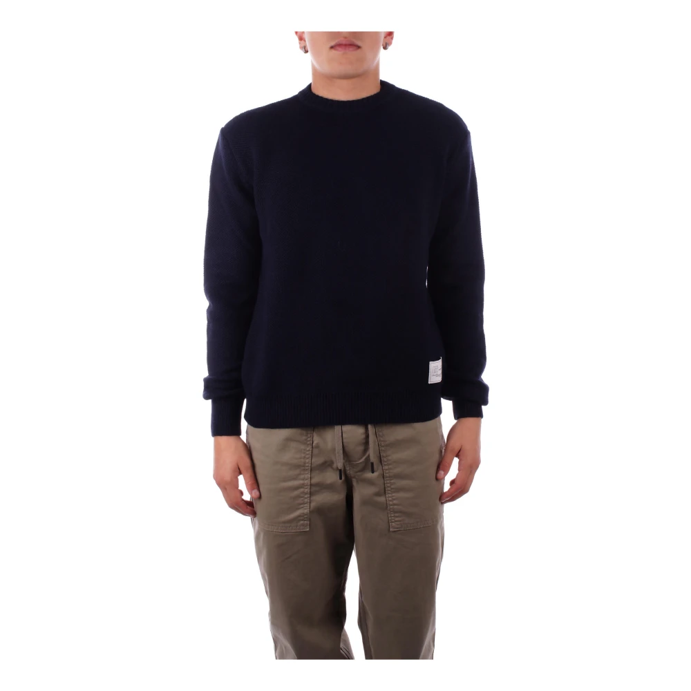 Costume National Blauwe Logo Front Sweater Blue Heren