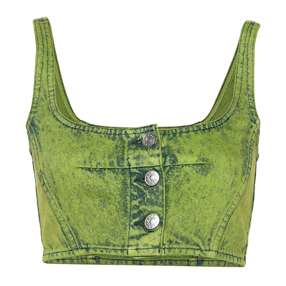 Marni Vrouw Groente Tops Dames, Groen, S, Top
