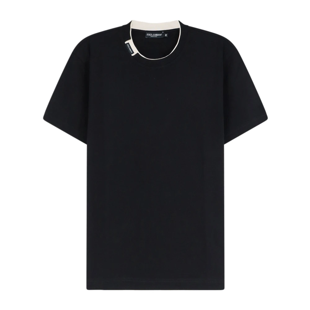 Dolce & Gabbana Black Cotton Jersey T-Shirt - Male - T-Shirts - S - Tops