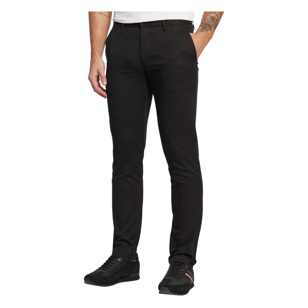 Tommy Hilfiger Men's Black Bleecker 1985 Slim-Fit Chinos