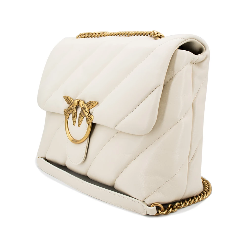 pinko Puff Schoudertas van Leer-effect Stof White Dames