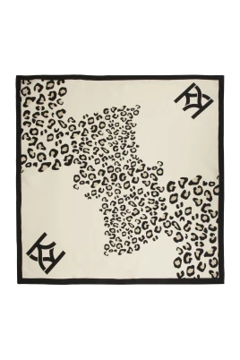 Sidenscarf med leopardtryck