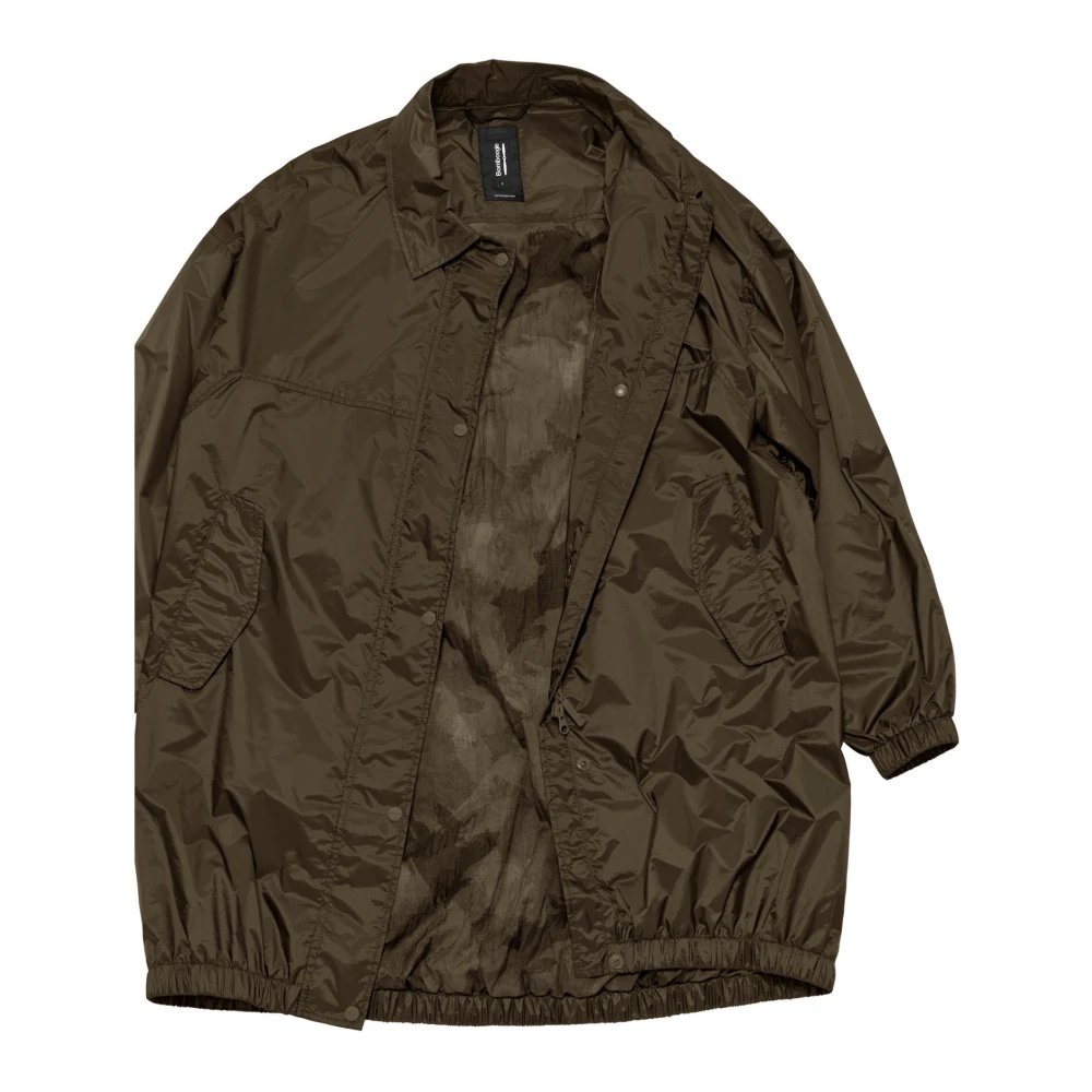 BomBoogie Glanzende Nylon Parka met Kraag Green Dames