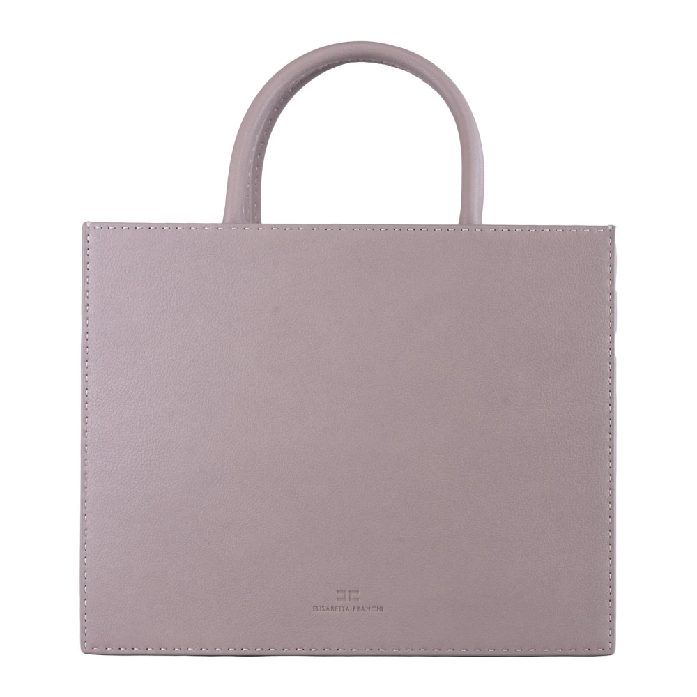 Elisabetta Franchi Beige Handtas met Gouden Details Beige Dames