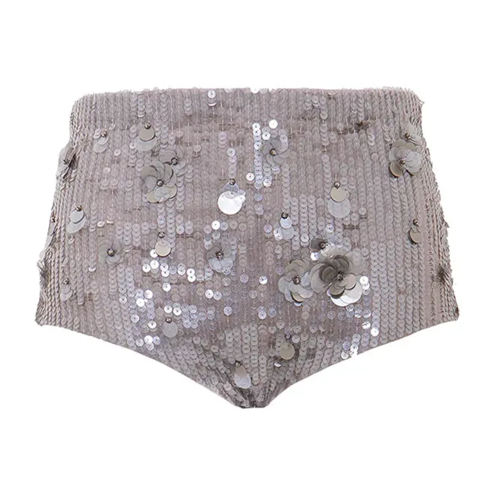 P.a.r.o.s.h. Pailletversierde Grijze Shorts Gray Dames