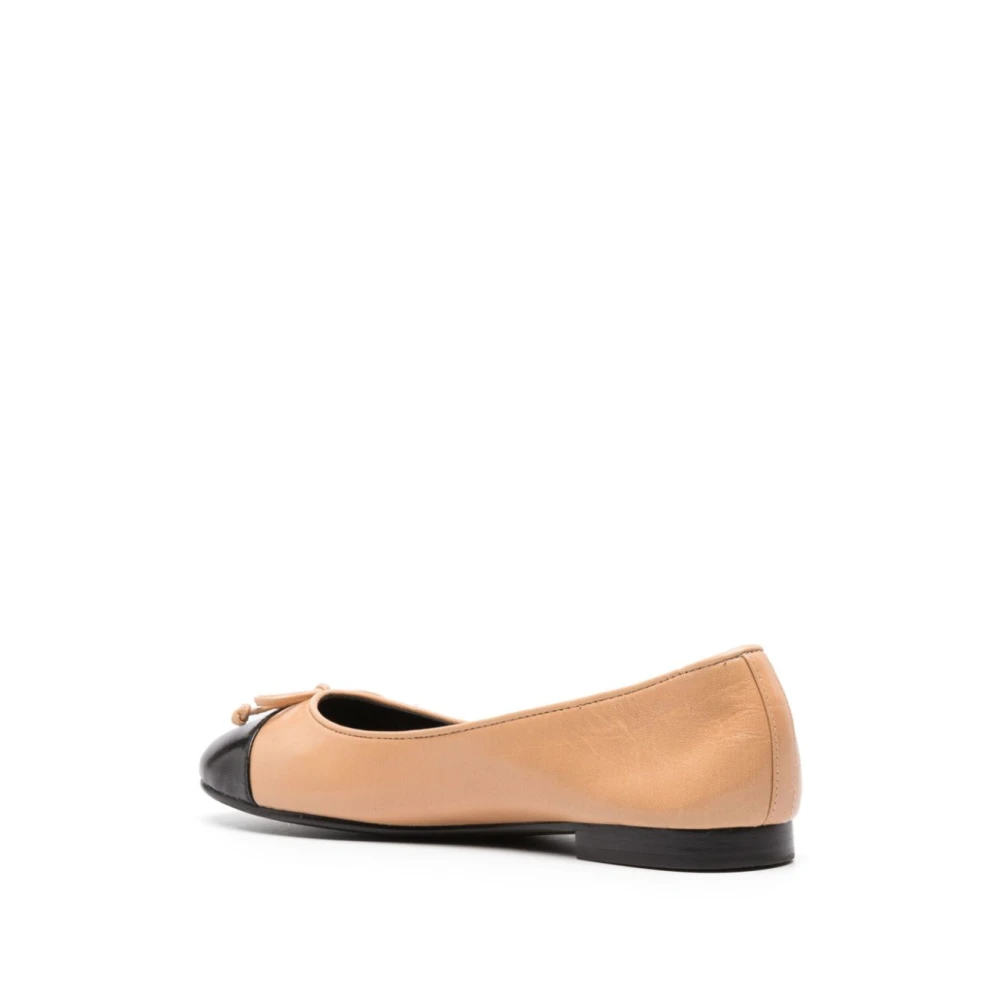 TORY BURCH Beige Cap-Toe Ballet Flats Beige Dames