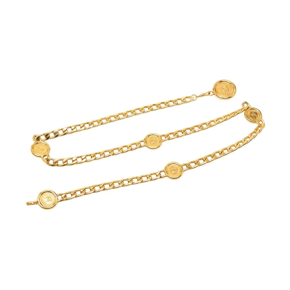 Chanel Vintage Women's Gold Pre-Owned Vintage Plated Chain Belt With Coin Charms