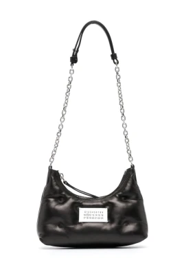 Quiltad Läder Axelväska med Logotyp