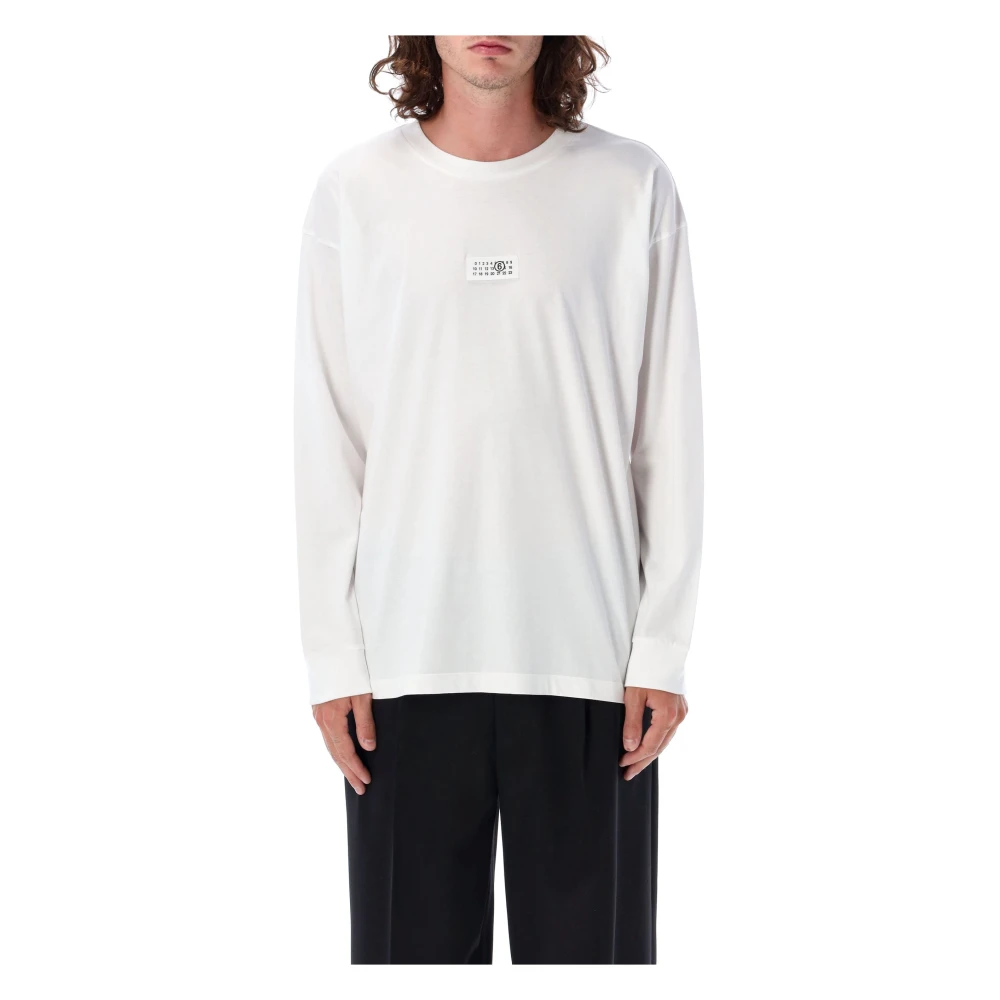 MM6 Maison Margiela Witte Lange Mouw Katoenen T-shirt White Heren