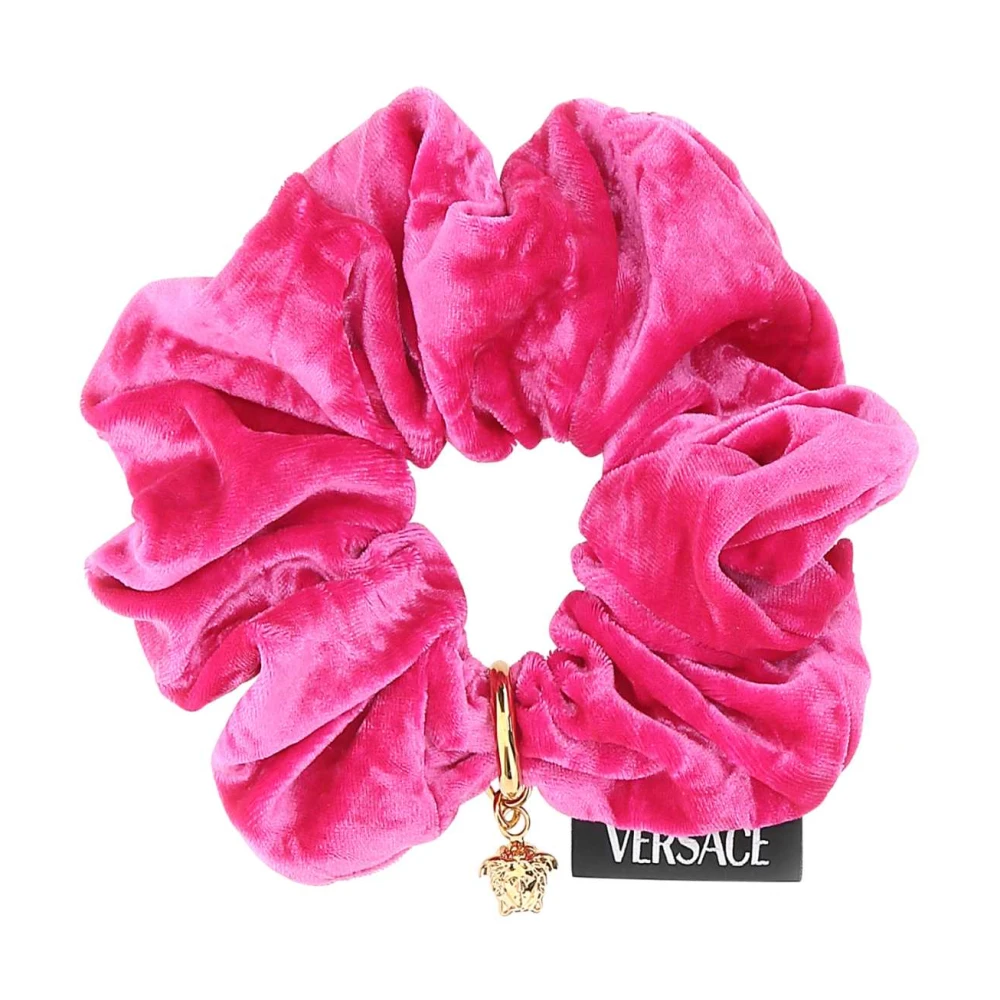 Versace Chenille Scrunchie i Fuchsia Färg Pink, Dam
