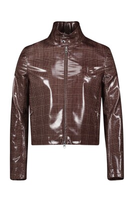 veste-iconique-en-vinyle-a-carreaux-marron