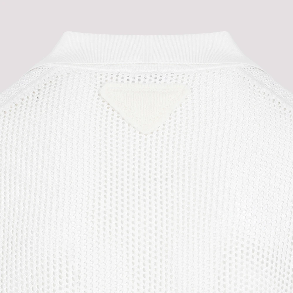 Prada Zijde-Katoenen Vest in Wit White Heren