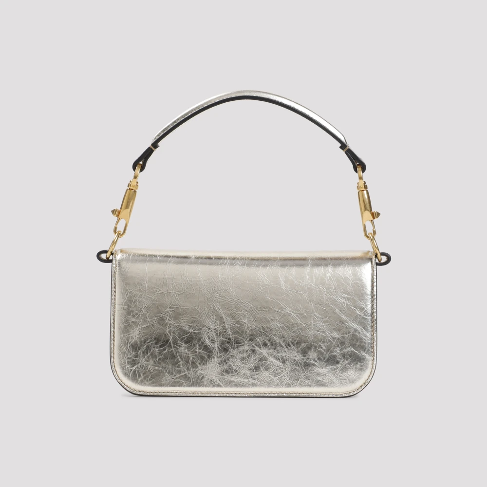 Valentino Garavani Metallic Schoudertas met Vlogo Gray Dames