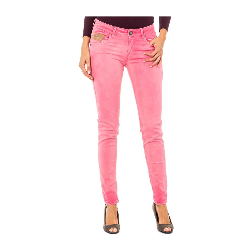 La Martina Pink Skinny Fit Jeans, Female, W31, Skinny Jeans With Elastic Cuffs