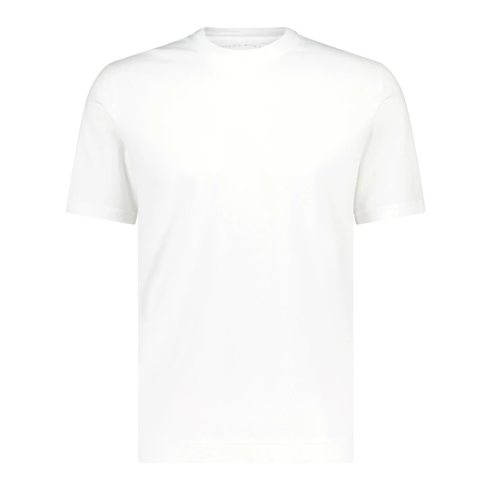 Fedeli Katoenen T-shirt Ronde Hals Rechte Snit White Heren