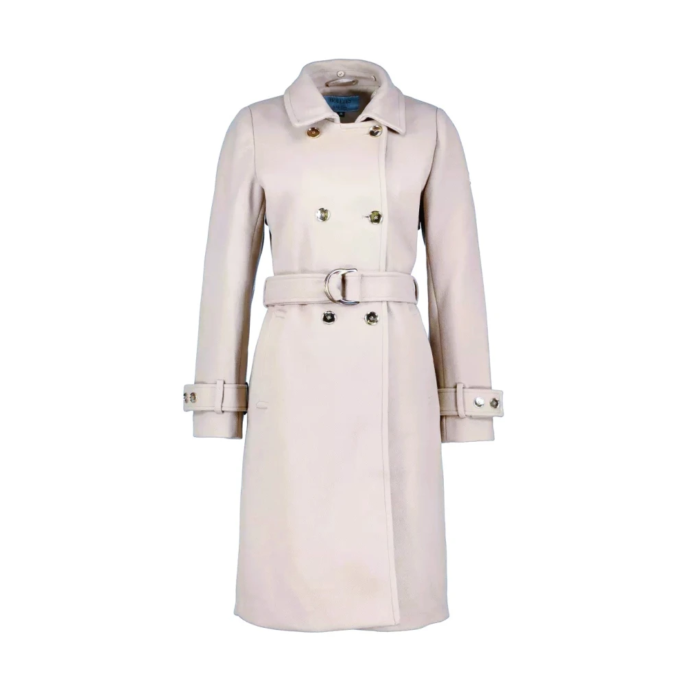 Hollies Elegante double-breasted jas met gouden knopen White Dames